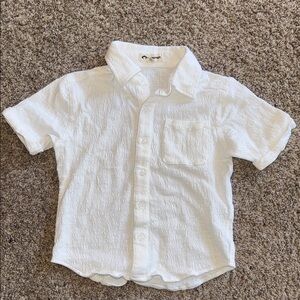 Appaman white short sleeve textured button down shirt size 4t